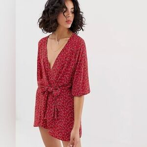 Free people womens tunic Clara floral print tie dress size XS